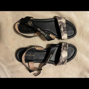 BEBE snake skin sandals